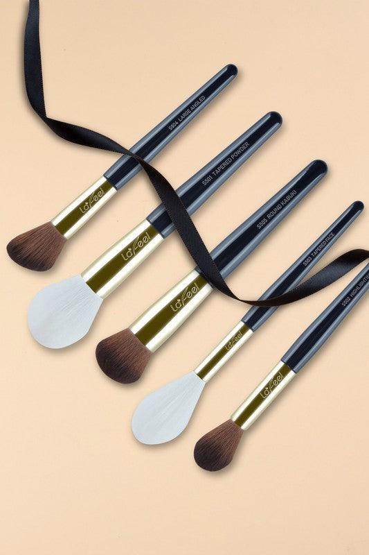 Sifides women's brush set with travel bag featuring five essential makeup brushes for beauty enthusiasts