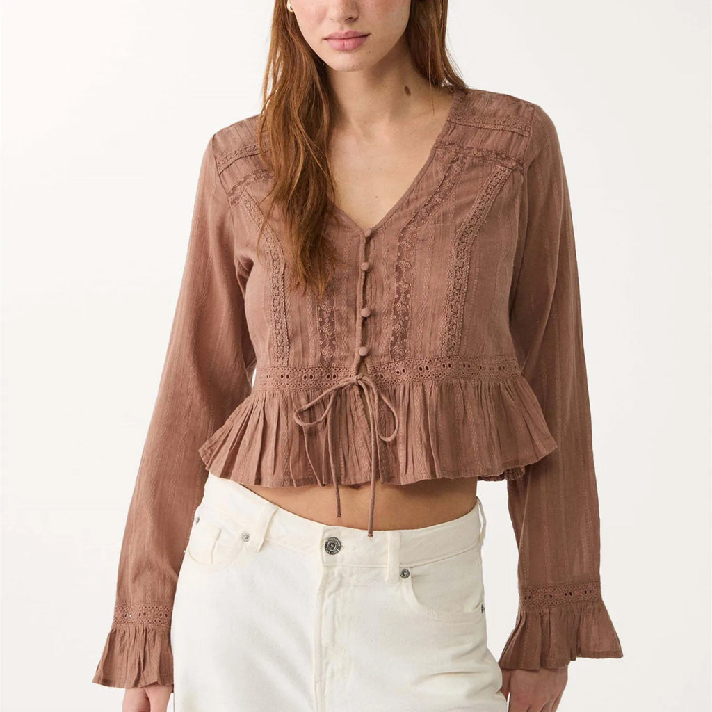 Women's lace black blouse designed for casual outings