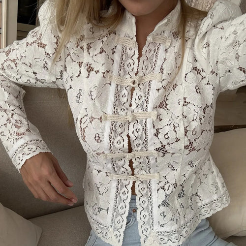 women's lace black blouse, stylish for casual outings