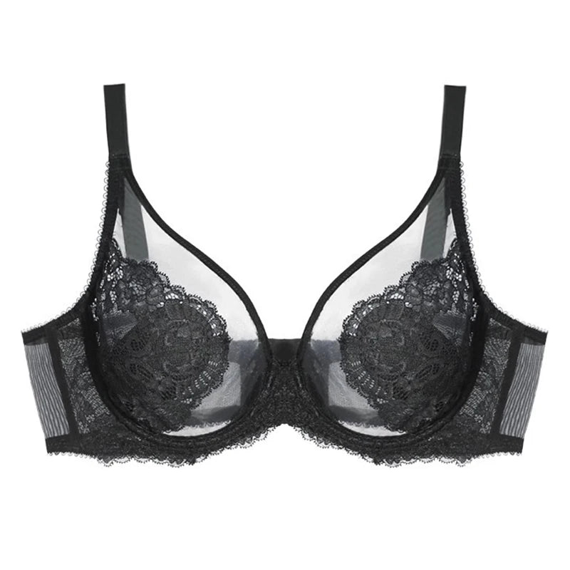 Black lace bras with intricate detailing for elegant lingerie