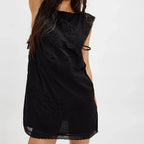 Women's black lace frock dress, perfect for casual outings
