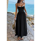 Women’s black lace frock dress, perfect for beach outings and summer events