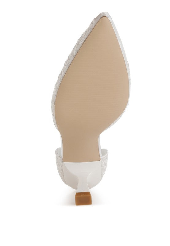 Rag Company white lace kitten heel sandals for stylish occasions