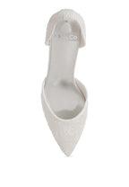 Women's lace kitten heel sandals, white, elegant for special occasions