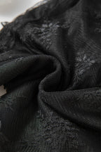 Black lace mesh crochet blouse with intricate floral patterns for a stylish women's top