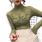 VacationGrabs Lace Tops for Women - Elegant High Neck Style