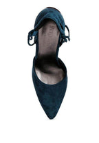 Women's green suede lace-up heels for stylish occasions