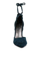 Women's teal suede lace-up heels for stylish occasions