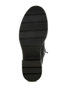 Sole of Rag Company lace up high ankle boots featuring a durable textured design for stability