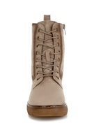 Rag Company lace up high ankle boots in beige with a sleek design and durable sole