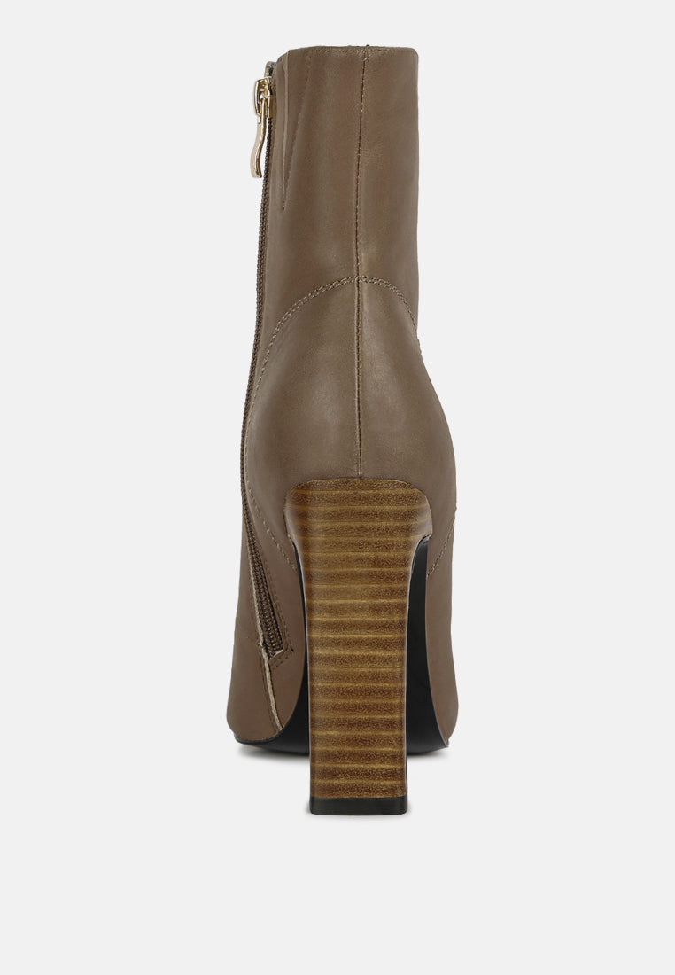 London Rag International lace up leather ankle boots with a chunky heel for stylish comfort