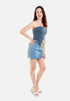 Lace Up Denim Corset Top