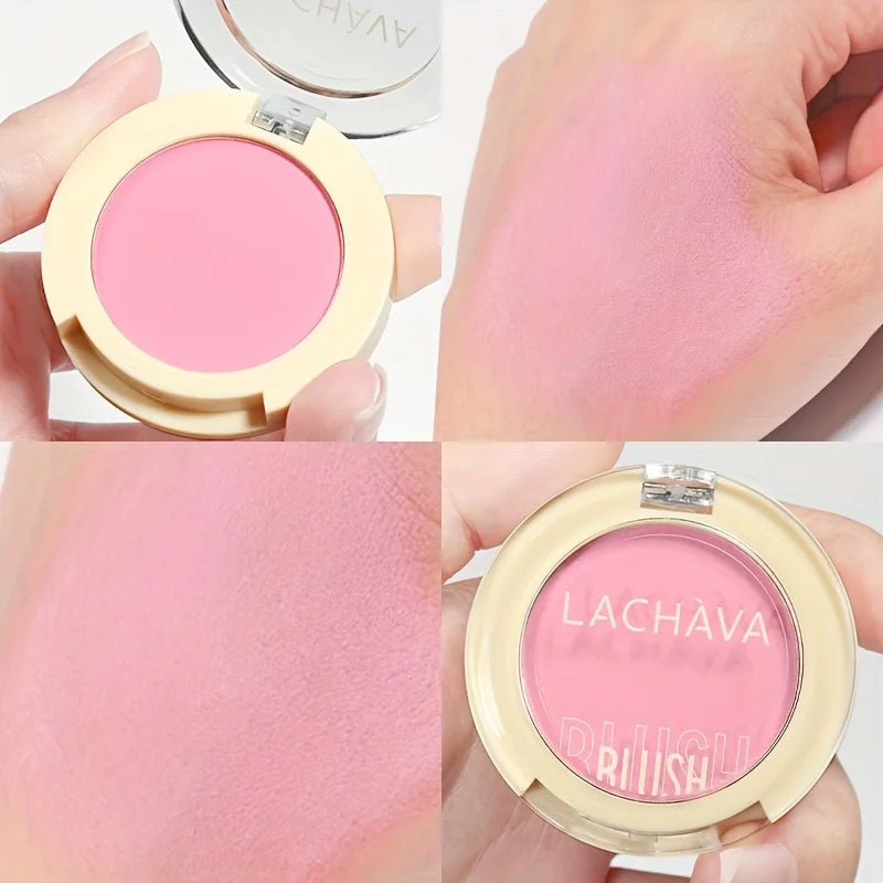 Lachava blush powder in soft pink, perfect for a natural flush