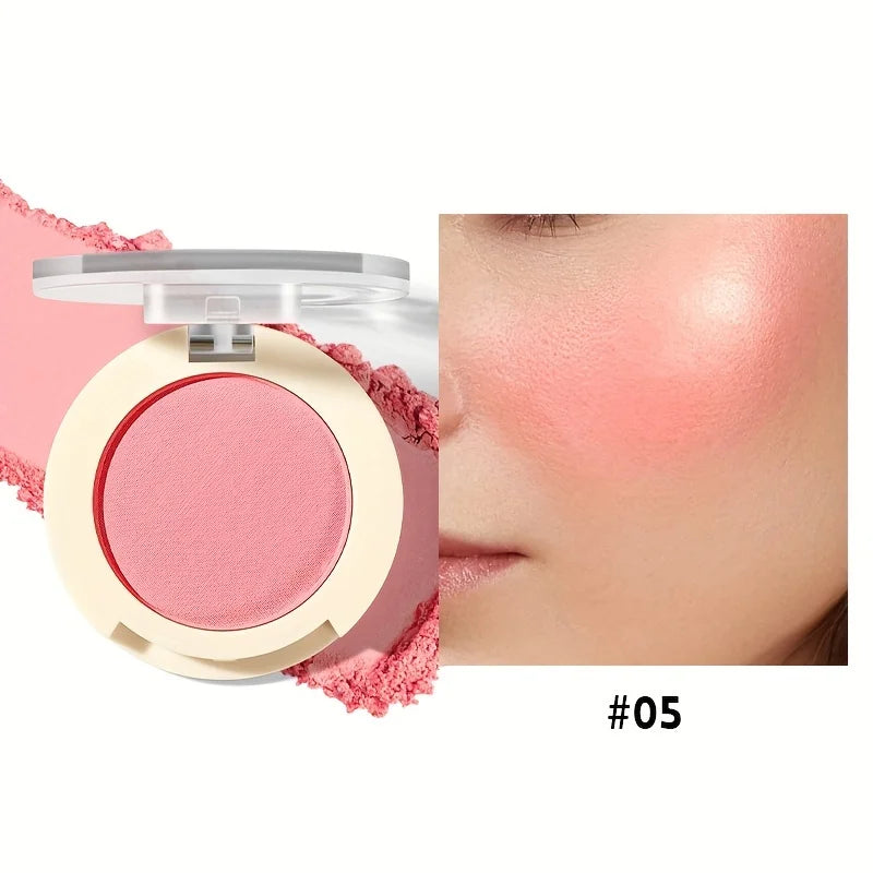 Blush powder in soft pink, suitable for a natural glow