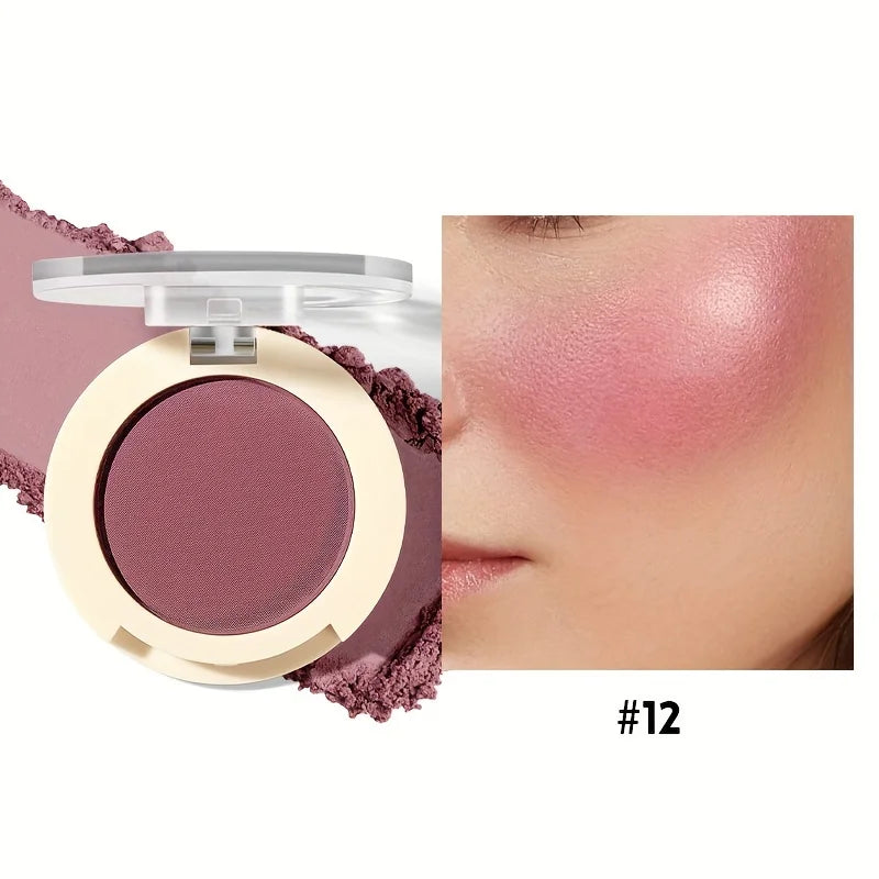 Blush powder in soft mauve shade for natural glowing cheeks