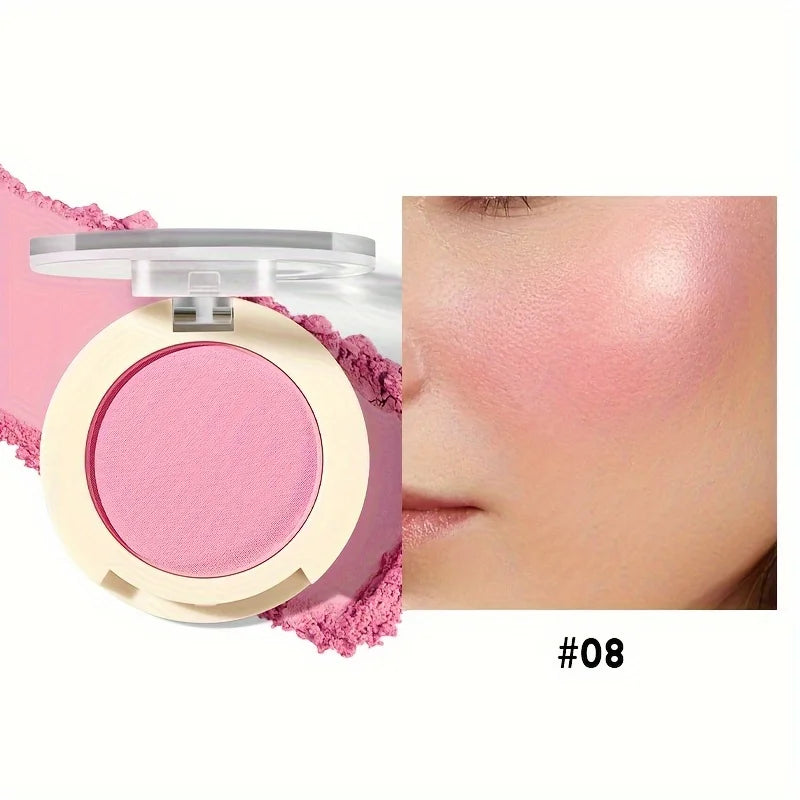 Blush powder in soft pink shade for a natural glow