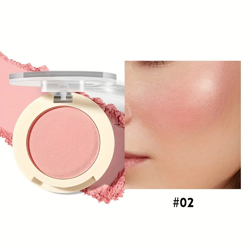 Blush powder in soft pink shade for a natural glow