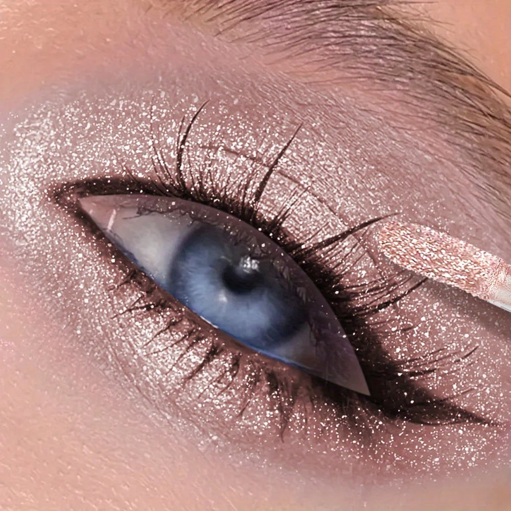 Shimmering liquid eyeshadow, rose gold shade for vibrant eye looks