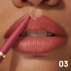 Lips with lip liner in soft pink for defined, smooth application