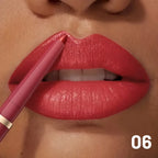 Lip liner matching classic red lips with lip liner for a bold look