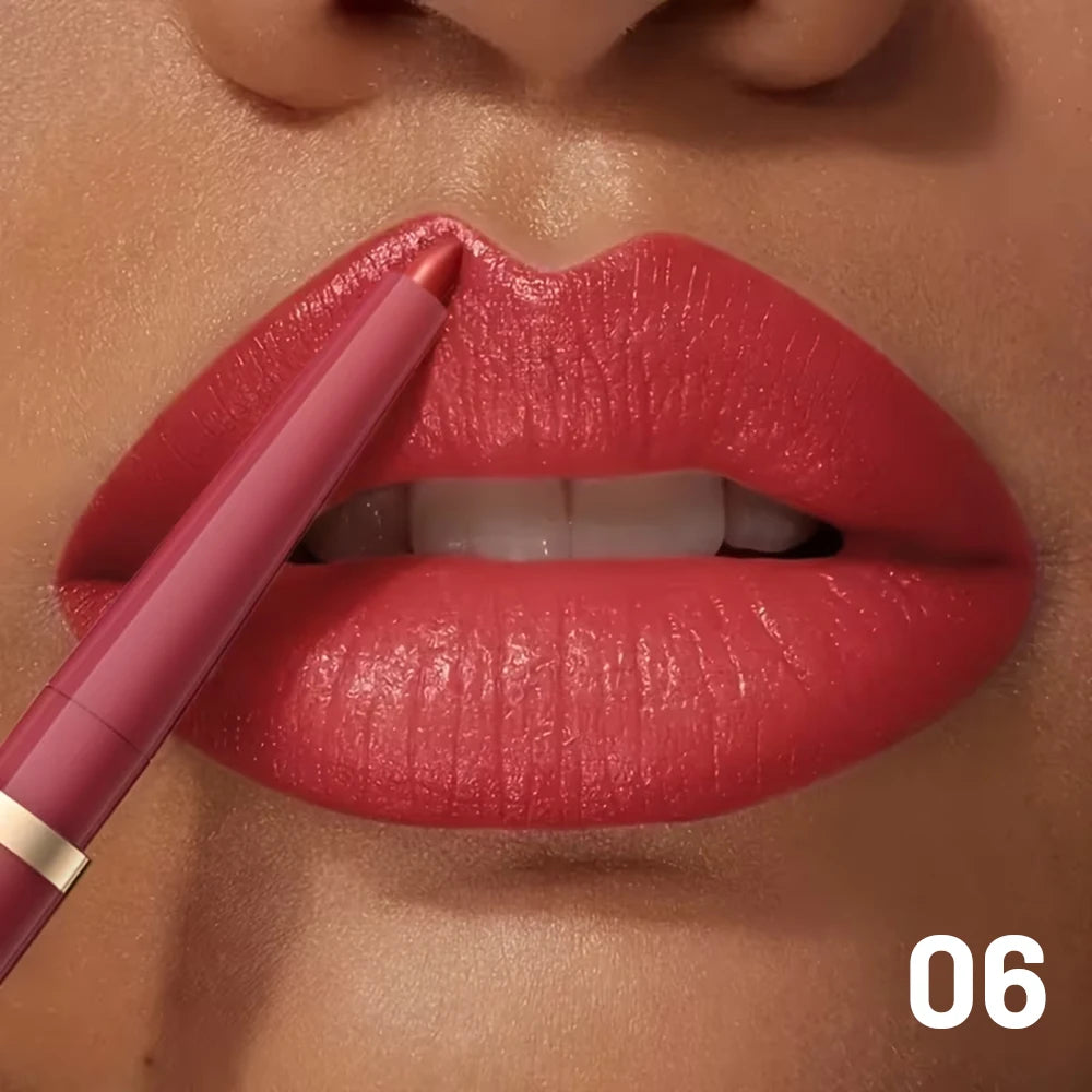 Lip liner matching classic red lips with lip liner for a bold look
