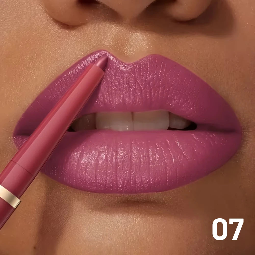 VacationGrabs lips with lip liner in mauve shade for a flawless finish