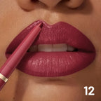 Lips with lip liner in deep maroon shade for defined lip looks