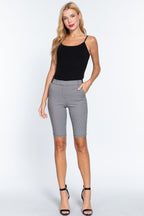 Ladies bermuda pants in gray, perfect for casual summer outings
