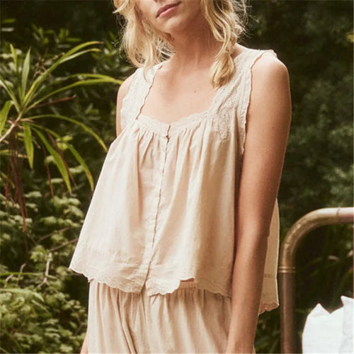 Ladies boho top in light beige, breathable fabric, perfect for summer outings