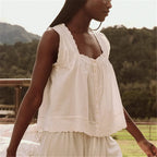 Women's white cotton ladies boho top for casual outings