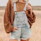 Ladies overalls denim in light wash for casual summer outings