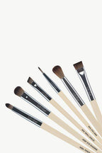 Lafeel eye brush set taupe with seven brushes for precise makeup application and blending