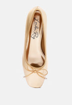 Laga Metallic Low Block Heel Ballerinas