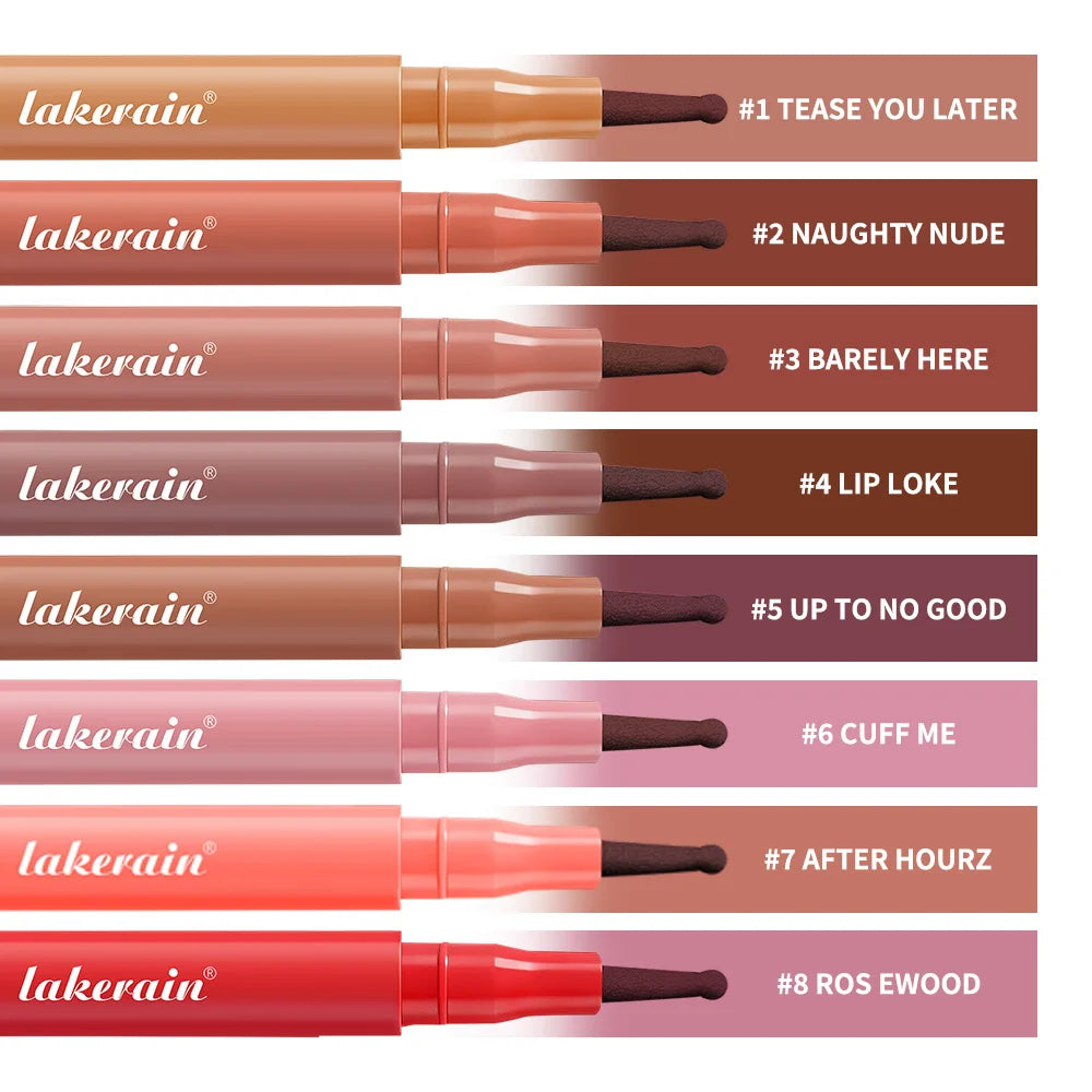 Lakerain lip liners in various shades for defined lips with lip liner