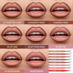 Lips with lip liner in various shades on models showcasing lip looks