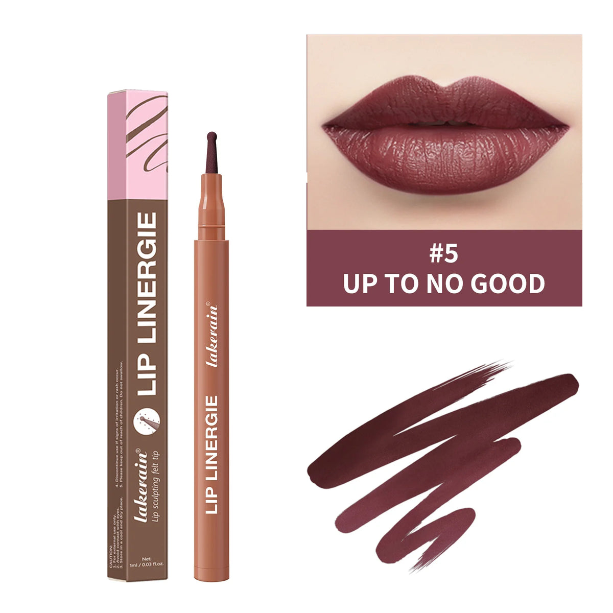 Lip Liner in shade #5 Up to No Good for defined lips with lip liner