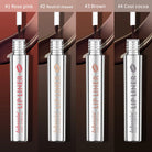 Set of four peel off lip stain shades: Rose pink, Neutral mauve, Brown, and Cool cocoa