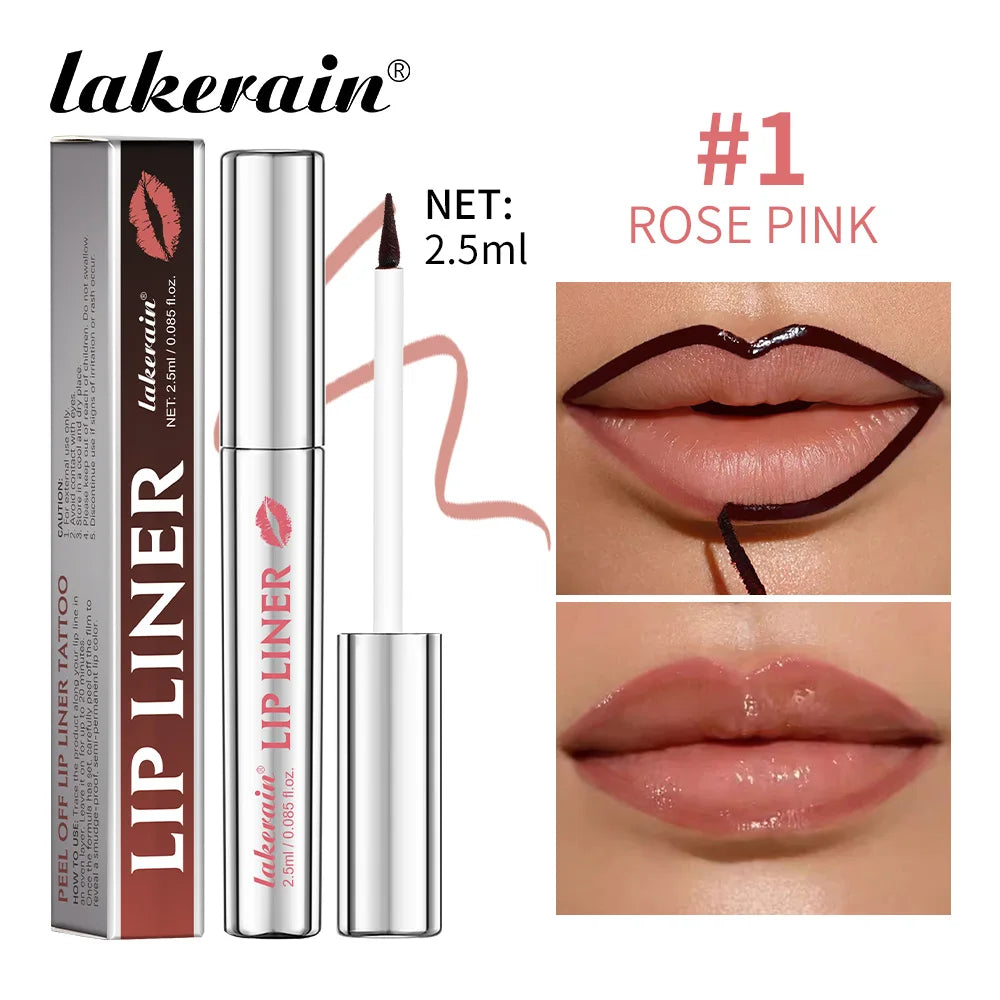 Peel off lip stain in rose pink for lasting color and defined lips