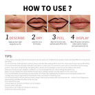 VacationGrabs peel off lip stain application guide with step-by-step instructions