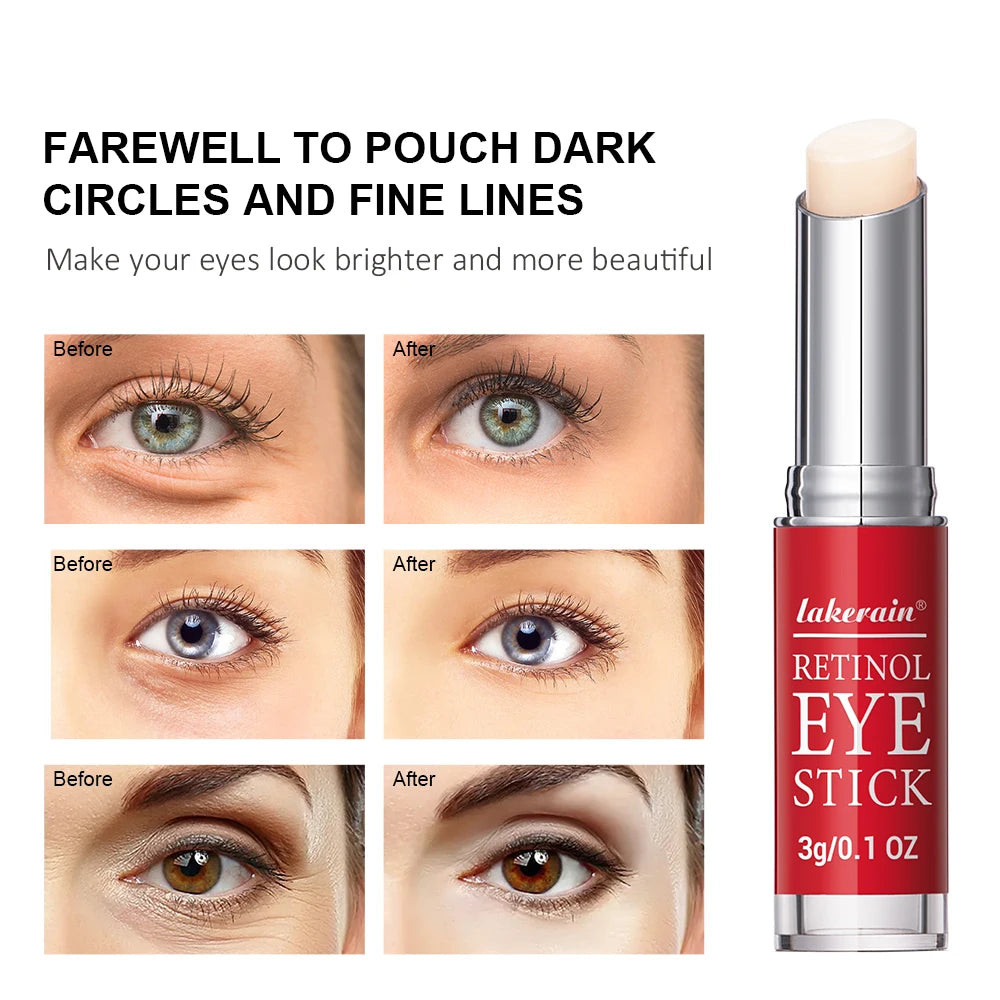 LakeRain retinol eye cream for dark circles in a sleek stick design