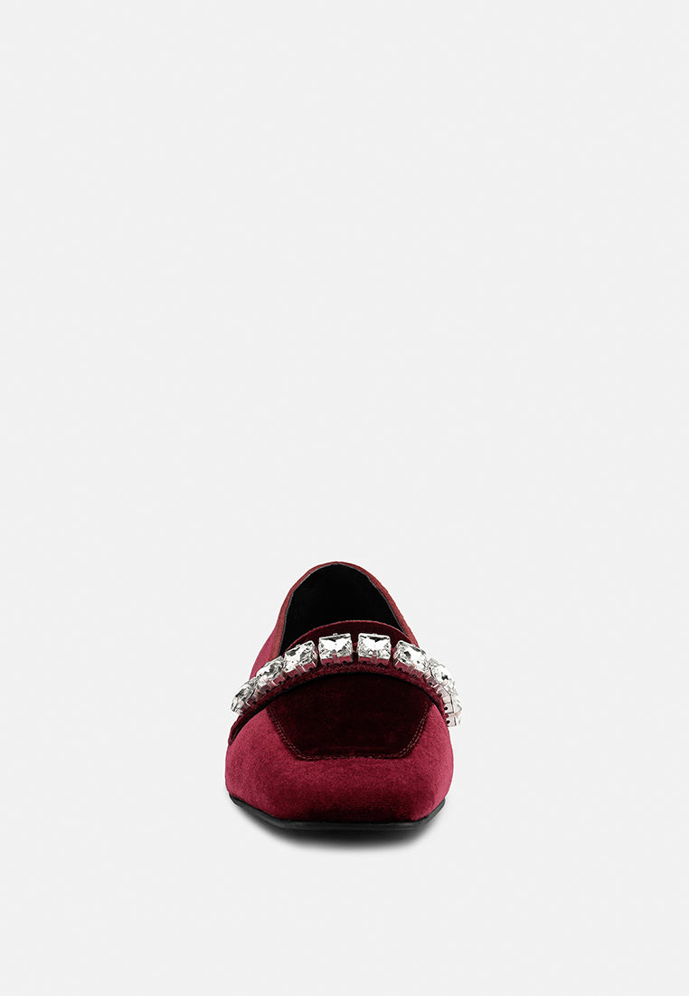 Lamington Handcrafted Velvet Diamante Loafers
