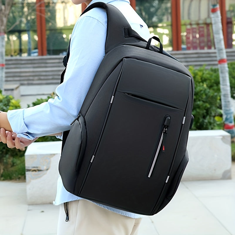 Black laptop backpack with ergonomic design for daily commuting