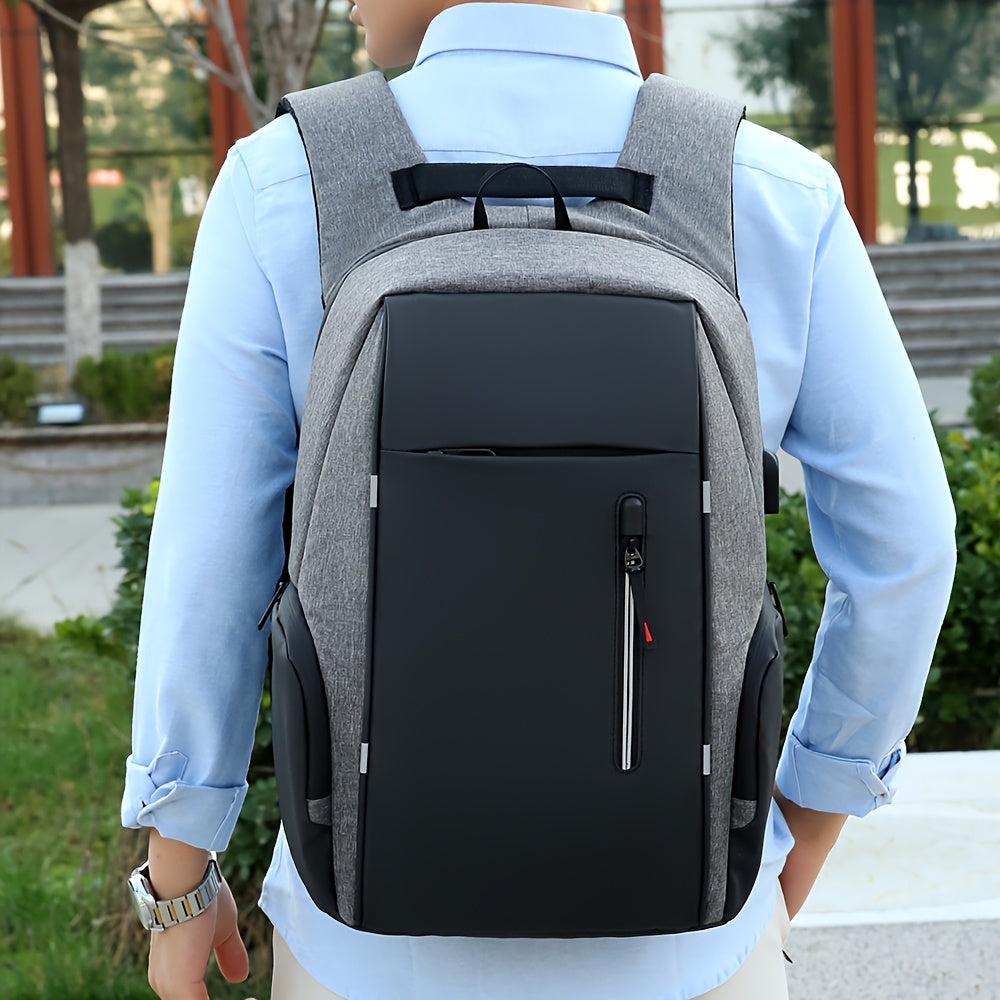 gray laptop backpack, durable fabric, perfect for daily commuting