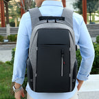 gray laptop backpack, durable fabric, perfect for daily commuting