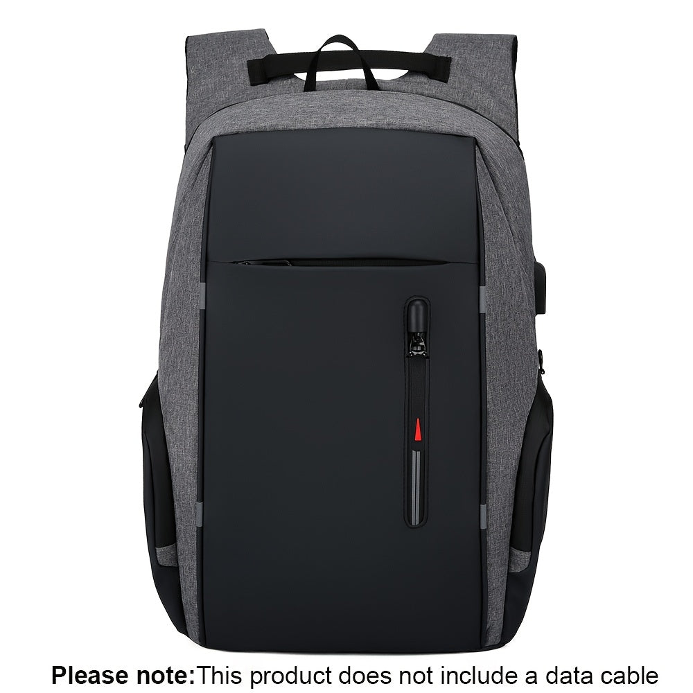 Gray laptop backpack with multiple pockets for travel and daily use