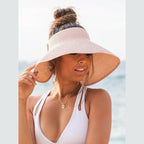 Aili's Corner large brim bow beach hat for stylish sun protection at the beach