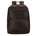 Large Capacity Leather Backpack Men 15.6" Laptop Travel Bag