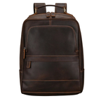 Large Capacity Leather Backpack Men 15.6" Laptop Travel Bag