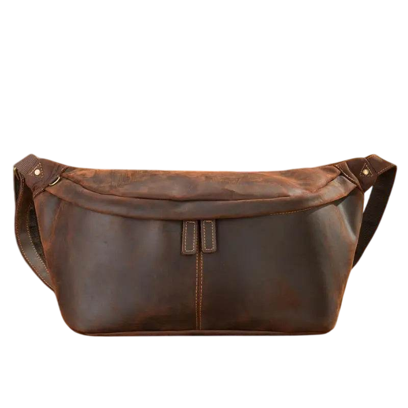 Large Chest Bag Genuine Leather Crossbody Sling Outdoor Bag