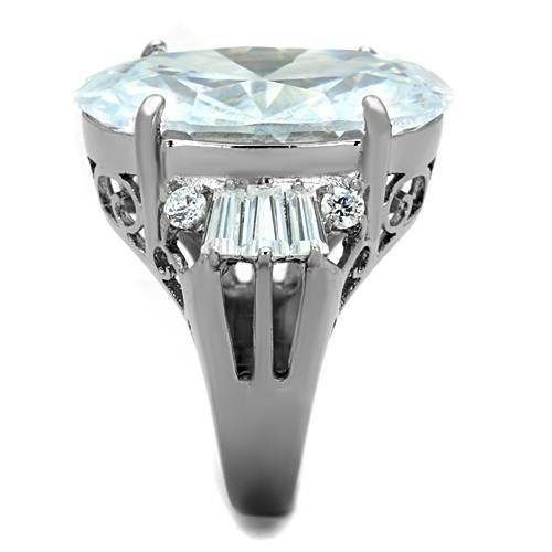 Large clear stone ring for women with elegant setting and sparkling accents